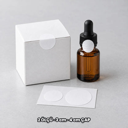 Yumurta kabuğu etiketi ölçüleri: 3 cm ve 4 cm çap