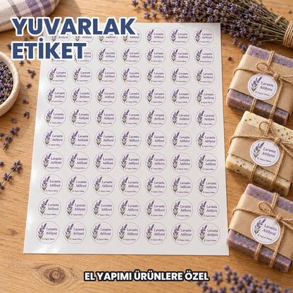 Yuvarlak etiket baskı: el yapımı sabun paketlerinde yuvarlak sticker ve tabaka halinde yuvarlak etiketler