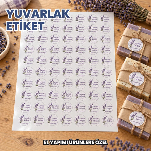 Yuvarlak etiket baskı: el yapımı sabun paketlerinde yuvarlak sticker ve tabaka halinde yuvarlak etiketler
