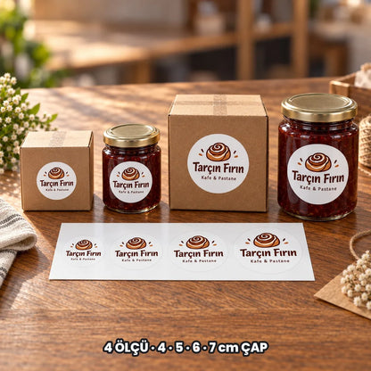 Yuvarlak sticker seçenekleri: 4 ÖLÇÜ, 4, 5, 6, 7 cm ÇAP