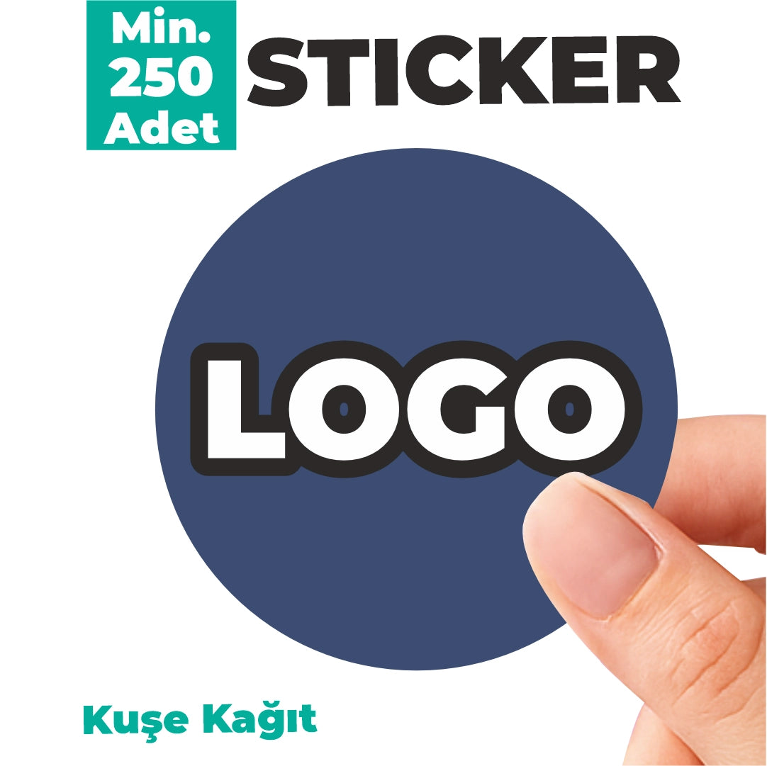 Sticker & Etiket Baskı | Yuvarlak · Kuşe Kağıt · Özelleştirilebilir