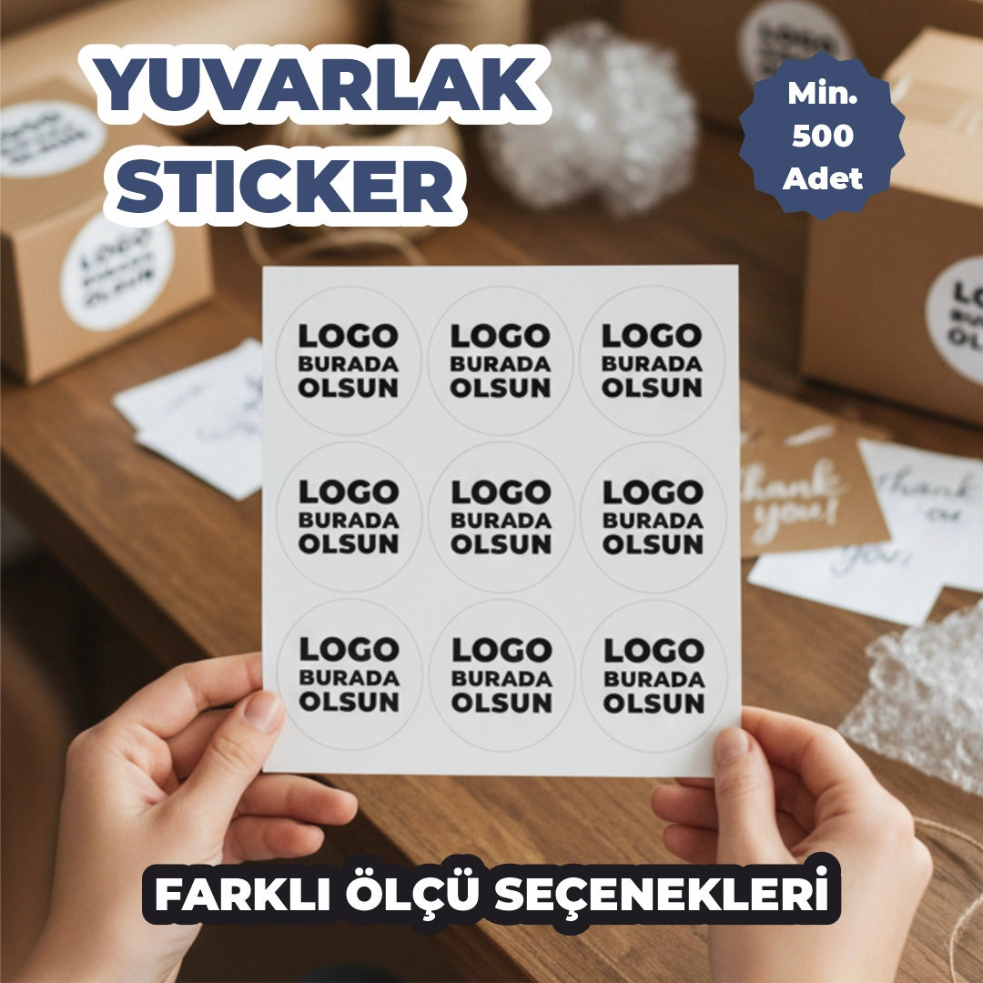 Sticker & Etiket | Yuvarlak · Kuşe Kağıt · Özelleştirilebilir